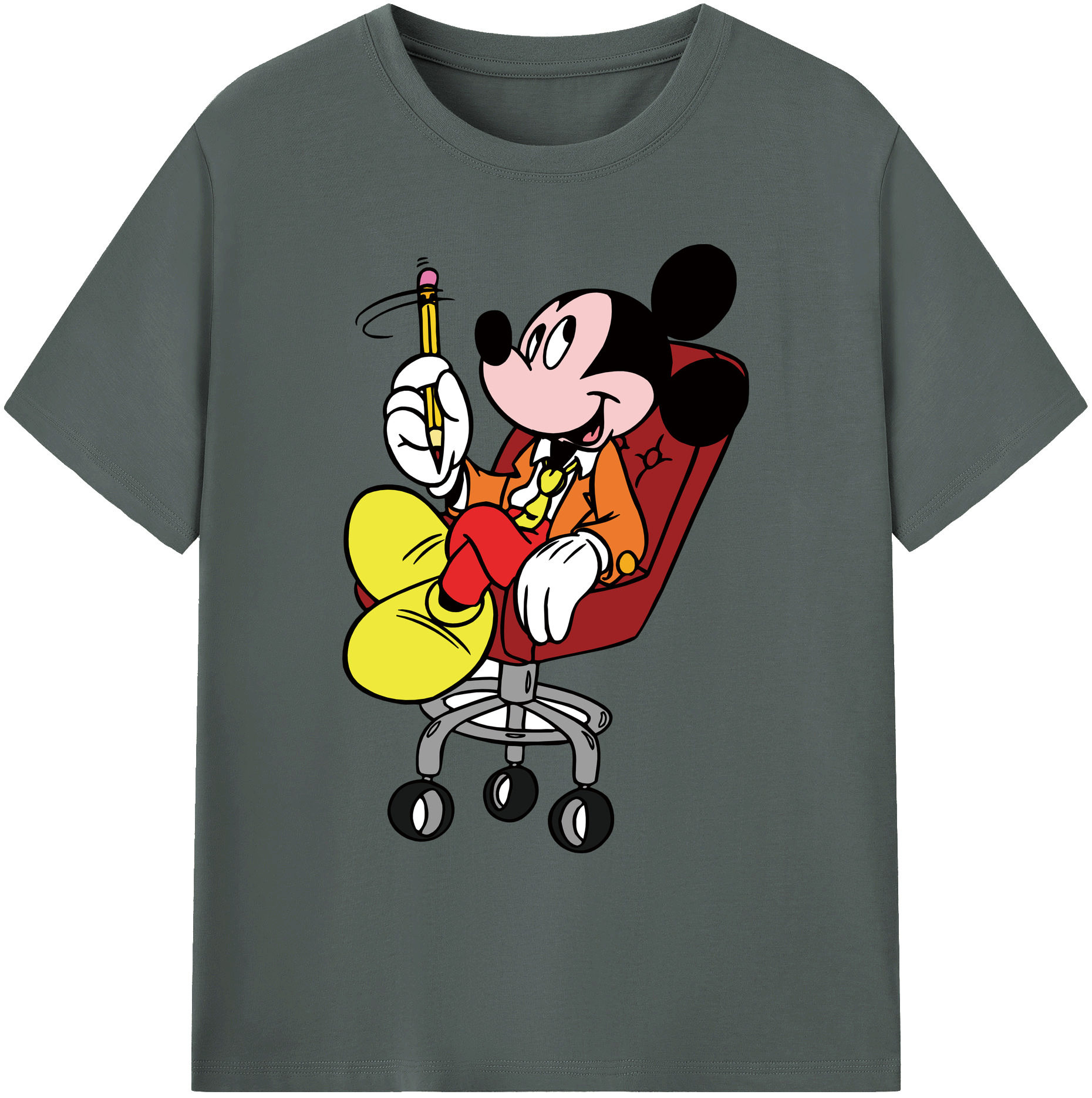 ミッキーマウス Mickey Mouse 綿100％ メンズ半袖Tシャツ｜肌触りやわらか＆通気性